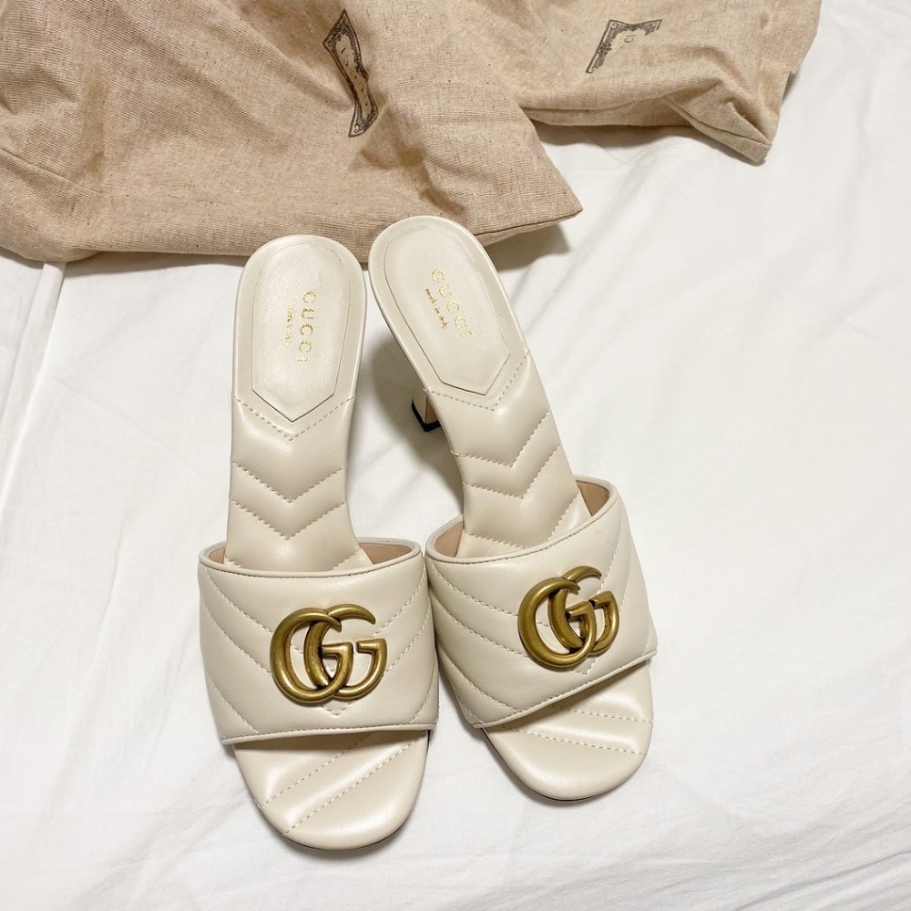 Gucci marmont heels white